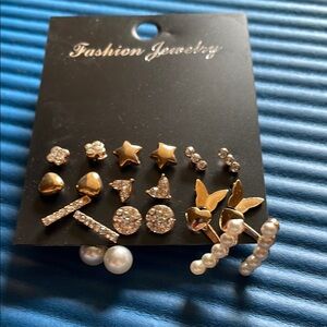 Gold and Silver Fashion Jewelry Earring Set